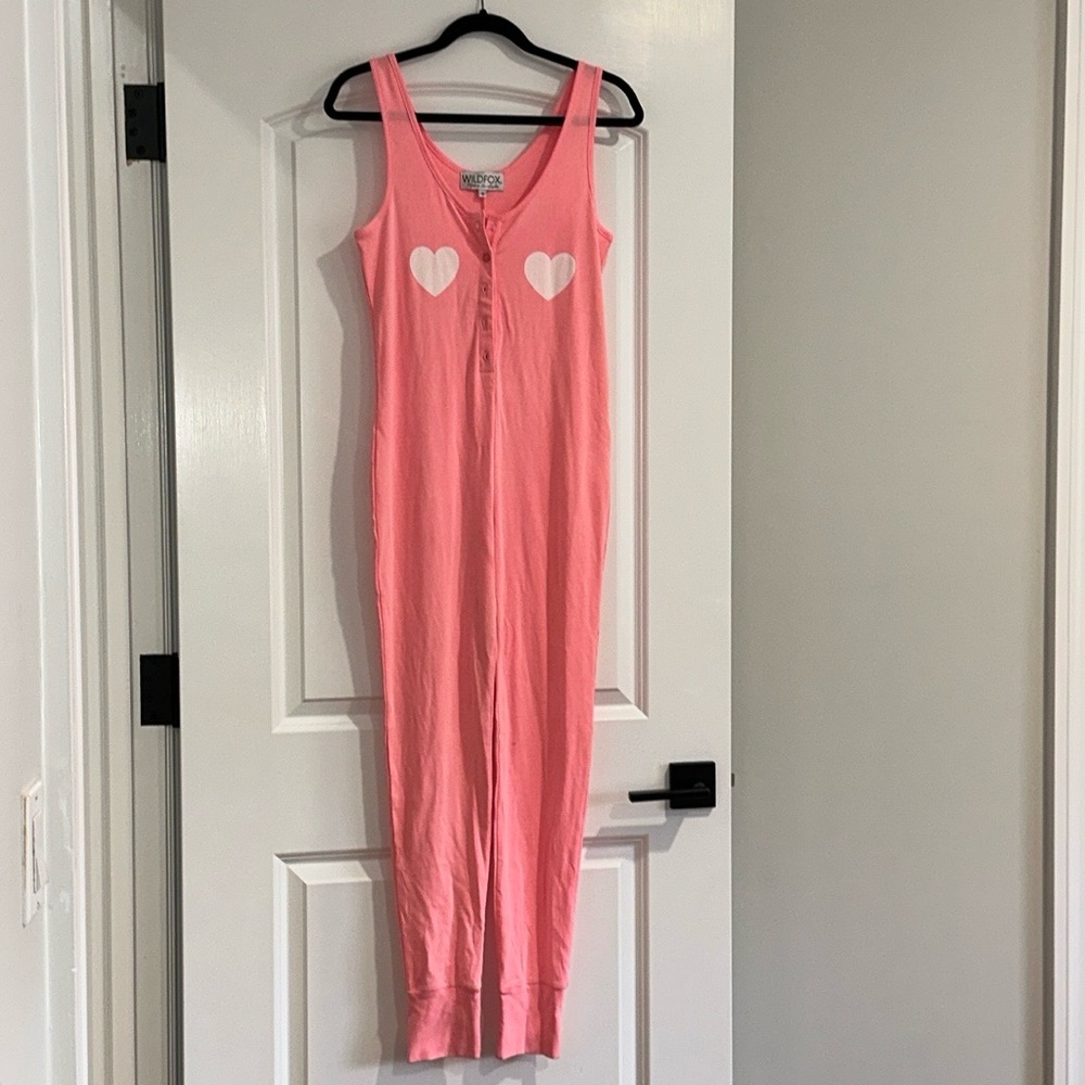 Wildfox Valentine’s “LOVEABLE” double heart onsie, NWOT